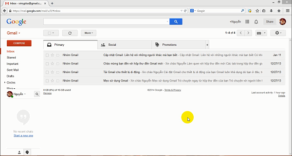 giao diện gmail