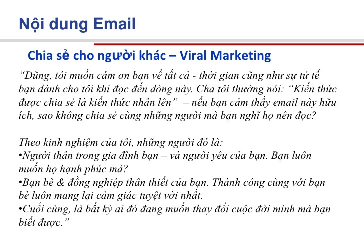nội dung email marketing thu hút