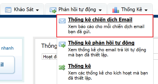 thống kê chiến dịch email markering